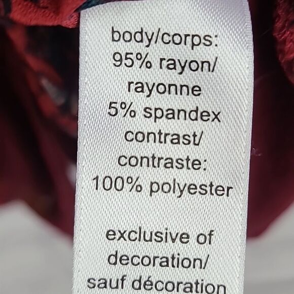 Maurices Plus 1X 16/18 Sleeveless Mixed Media Floral Blouse Tassel Lace Up Top - Picture 7 of 9